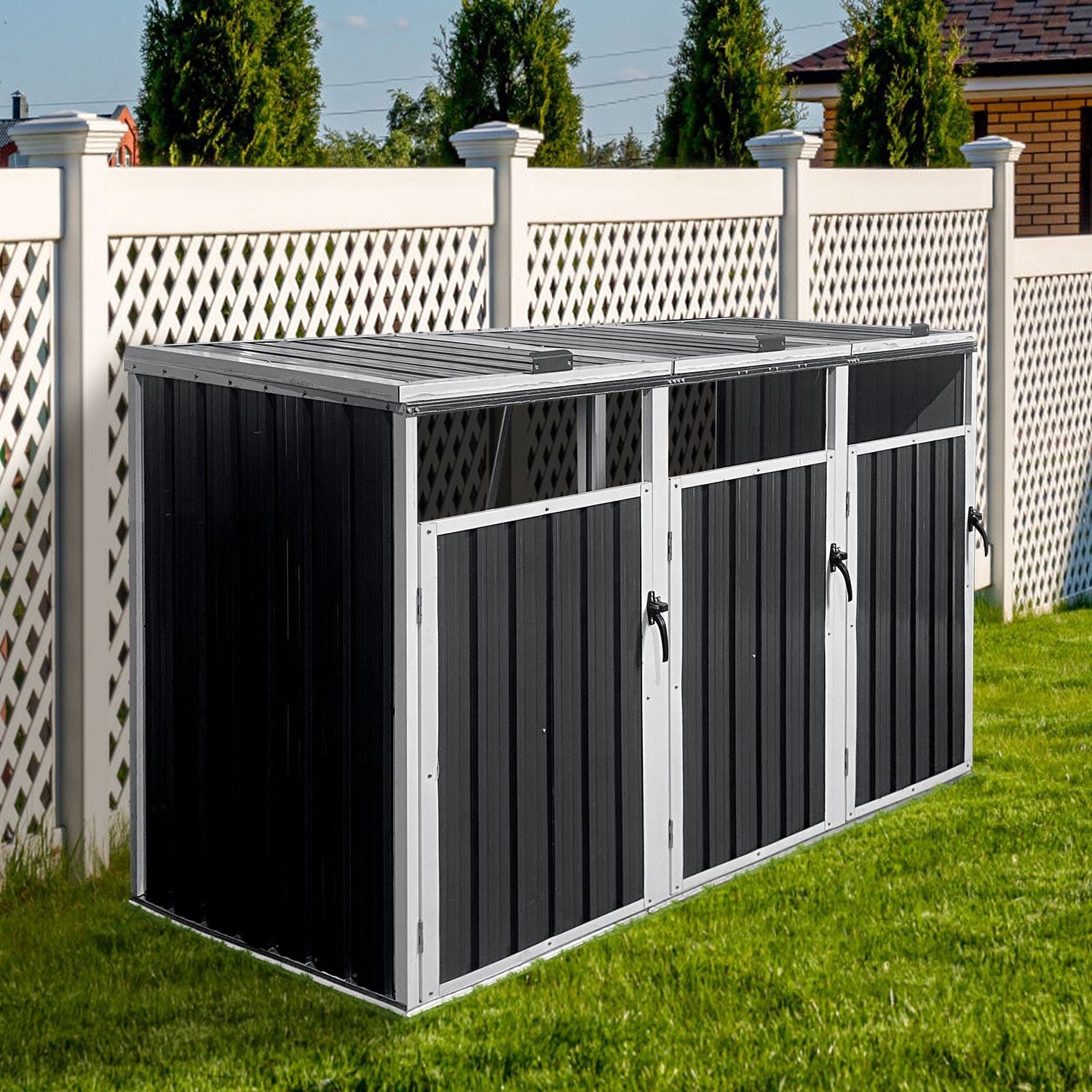 Metal Garbage Bin Shed