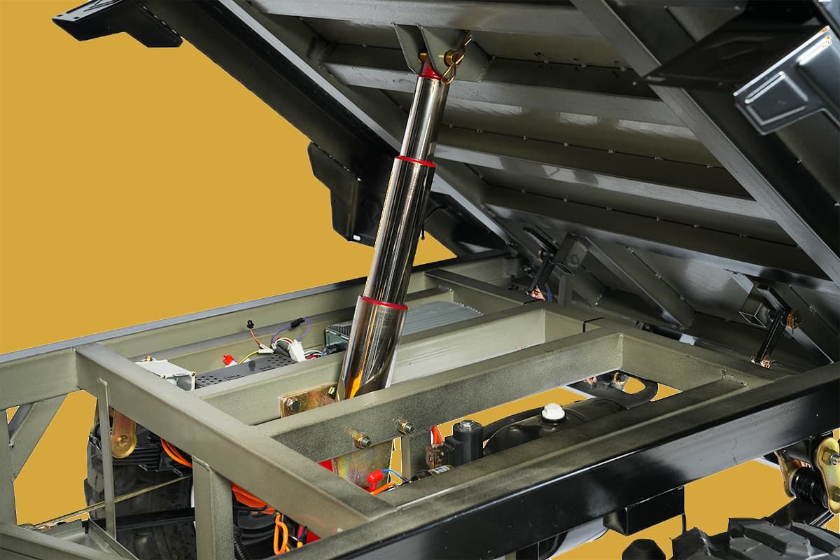 Close-up of a mechanical component on a yellow background